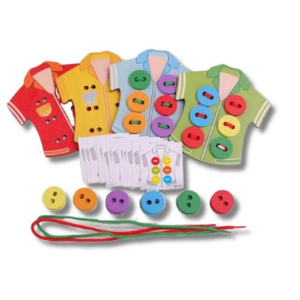Wooden sew-on buttons string - Toys Shop Australia | Educational Toys