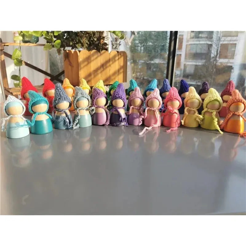 Crochet Wooden Rainbow Dolls Axe