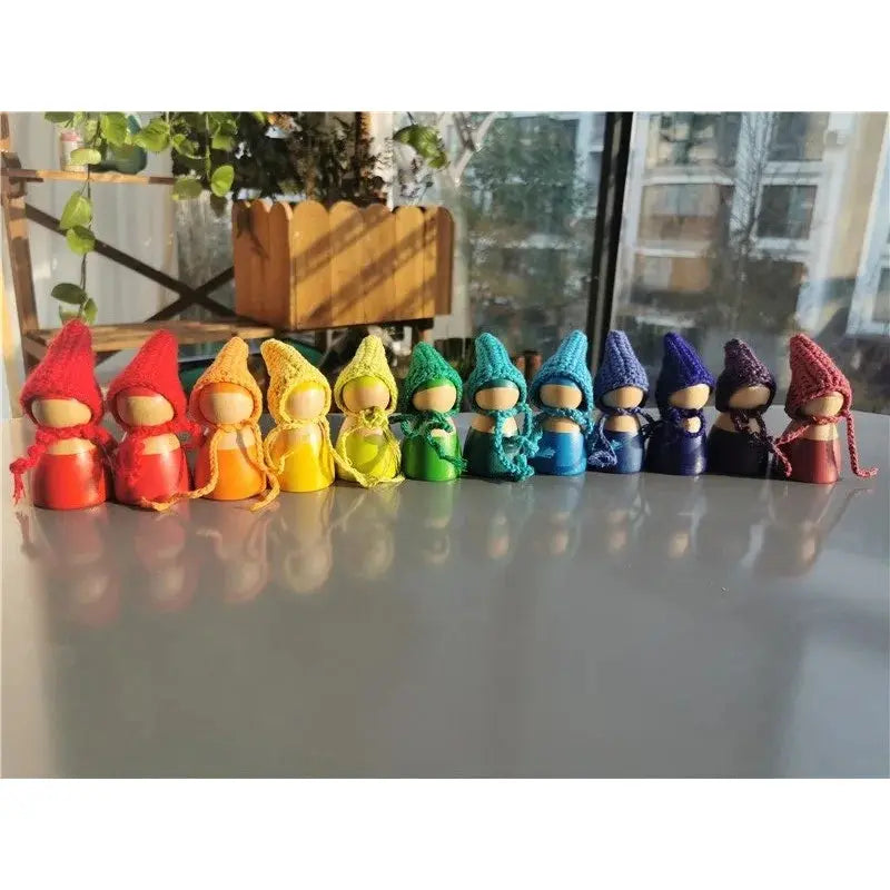Crochet Wooden Rainbow Dolls Axe