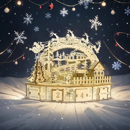 3D Wooden Christmas Puzzle House with Lights